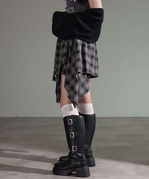 apres jour mignon（アプレジュールミニョン）の「2WAYアシメラップスカパン（スカート・レディース・ネイビー/レッド/ブラウン系その他/ブラック・X-LARGE/フリー）」の11枚目の写真