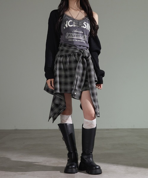 apres jour mignon（アプレジュールミニョン）の「2WAYアシメラップスカパン（スカート・レディース・ネイビー/レッド/ブラウン系その他/ブラック・X-LARGE/フリー）」の12枚目の写真