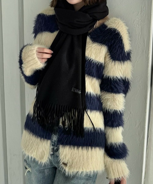 asauce meler アソースメレ ストール 美品 ライトグリーン