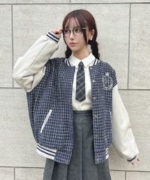 F i.n.t | 【セットアップ対応】ファンシーツイードスタジャン/fint(スタジャン)