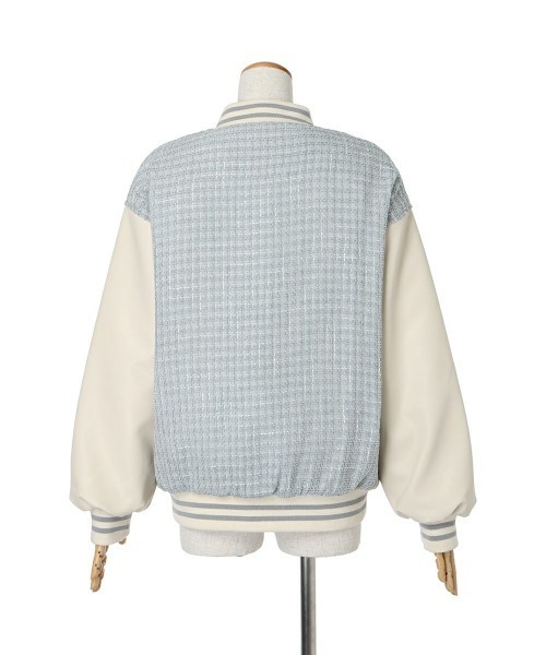 F i.n.t（フィント）の「【セットアップ対応】ファンシーツイードスタジャン/fint（スタジャン・レディース・ライトブルー/ネイビー・FREE）」の22枚目の写真