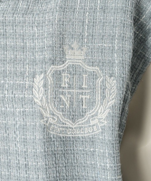 F i.n.t（フィント）の「【セットアップ対応】ファンシーツイードスタジャン/fint（スタジャン・レディース・ライトブルー/ネイビー・FREE）」の4枚目の写真