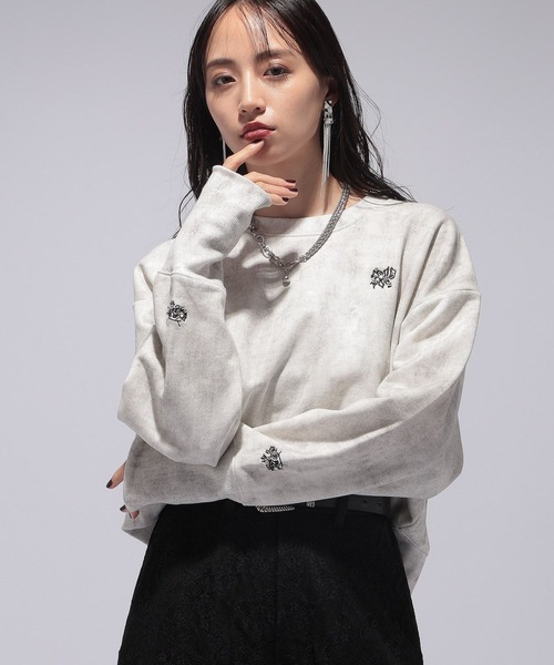 HARE（ハレ）の「ポイントシシュウスウェット(HARE)（スウェット・レディース・オフホワイト/ブラック/グレー・FREE）」の20枚目の写真