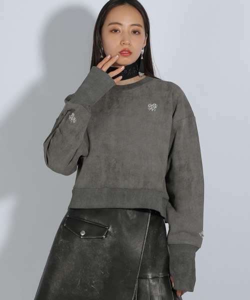 HARE（ハレ）の「ポイントシシュウスウェット(HARE)（スウェット・レディース・オフホワイト/ブラック/グレー・FREE）」の12枚目の写真