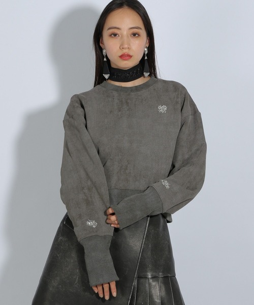 HARE（ハレ）の「ポイントシシュウスウェット(HARE)（スウェット・レディース・オフホワイト/ブラック/グレー・FREE）」の13枚目の写真