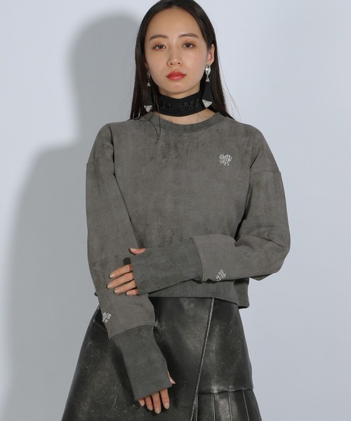 HARE（ハレ）の「ポイントシシュウスウェット(HARE)（スウェット・レディース・オフホワイト/ブラック/グレー・FREE）」の14枚目の写真