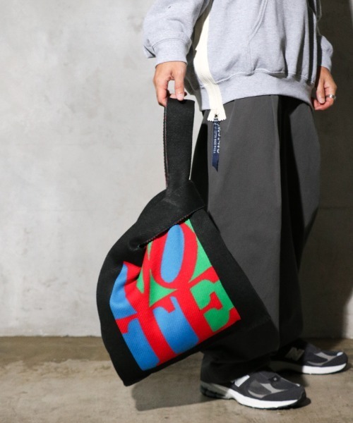 C.E.L.STORE（セルストア）の「THRIFTY LOOK/スリフティールック THRIFTY KNIT TOTE ニット トートバッグ（トートバッグ・メンズ・ブラック/イエロー・ONE SIZE）」の20枚目の写真