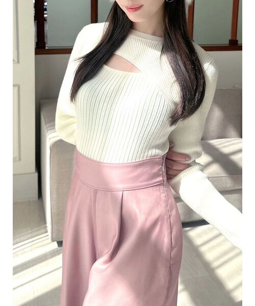 RESEXXY(リゼクシー)の「バストあきニットトップス(ニット/セーター・レディース・ブラック/ブルー/ホワイト・FREE)」の2枚目の写真