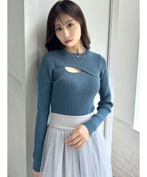 RESEXXY(リゼクシー)の「バストあきニットトップス(ニット/セーター・レディース・ブラック/ブルー/ホワイト・FREE)」の9枚目の写真