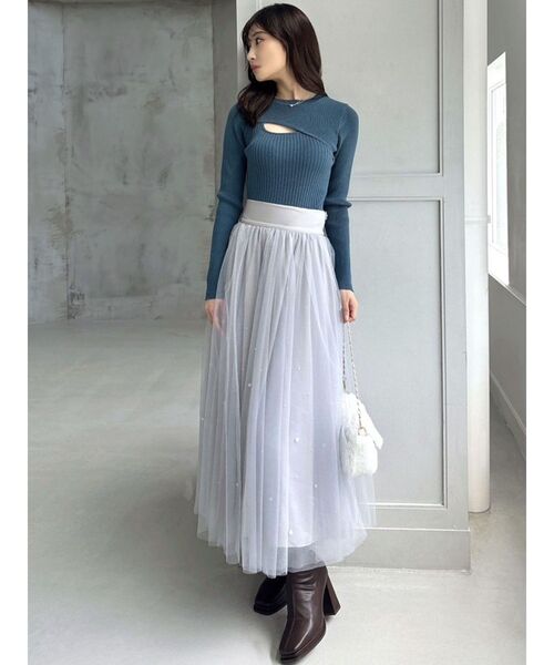 RESEXXY(リゼクシー)の「バストあきニットトップス(ニット/セーター・レディース・ブラック/ブルー/ホワイト・FREE)」の12枚目の写真