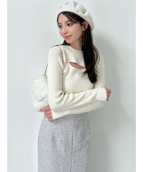 RESEXXY(リゼクシー)の「バストあきニットトップス(ニット/セーター・レディース・ブラック/ブルー/ホワイト・FREE)」の13枚目の写真