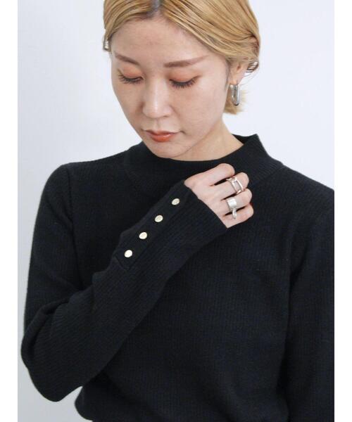 Samansa Mos2 blue（サマンサモスモスブルー）の「【Hug Knit】リブハイネックプルオーバー（ニット/セーター・レディース・オレンジ/キナリ/ブラック/グリーン/トップグレー・F）」の7枚目の写真