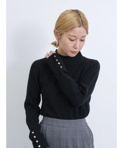 Samansa Mos2 blue（サマンサモスモスブルー）の「【Hug Knit】リブハイネックプルオーバー（ニット/セーター・レディース・オレンジ/キナリ/ブラック/グリーン/トップグレー・F）」の8枚目の写真