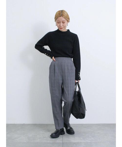 Samansa Mos2 blue（サマンサモスモスブルー）の「【Hug Knit】リブハイネックプルオーバー（ニット/セーター・レディース・オレンジ/キナリ/ブラック/グリーン/トップグレー・F）」の12枚目の写真