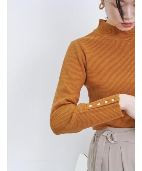 Samansa Mos2 blue（サマンサモスモスブルー）の「【Hug Knit】リブハイネックプルオーバー（ニット/セーター・レディース・オレンジ/キナリ/ブラック/グリーン/トップグレー・F）」の14枚目の写真