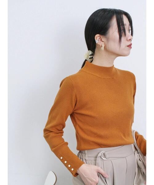 Samansa Mos2 blue（サマンサモスモスブルー）の「【Hug Knit】リブハイネックプルオーバー（ニット/セーター・レディース・オレンジ/キナリ/ブラック/グリーン/トップグレー・F）」の16枚目の写真