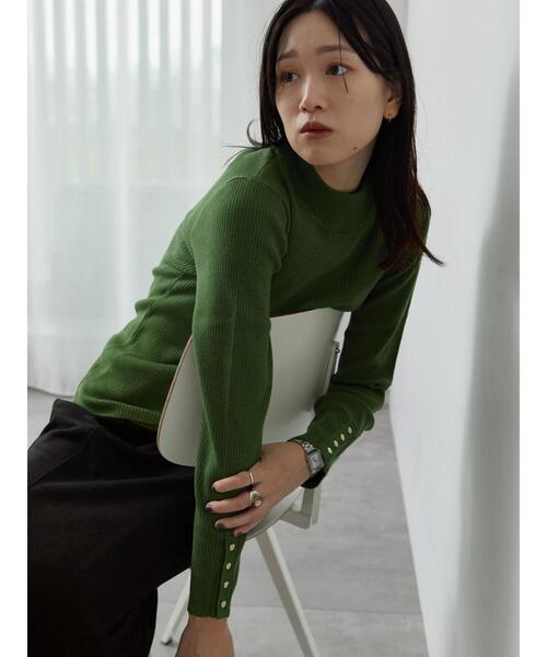 Samansa Mos2 blue（サマンサモスモスブルー）の「【Hug Knit】リブハイネックプルオーバー（ニット/セーター・レディース・オレンジ/キナリ/ブラック/グリーン/トップグレー・F）」の20枚目の写真