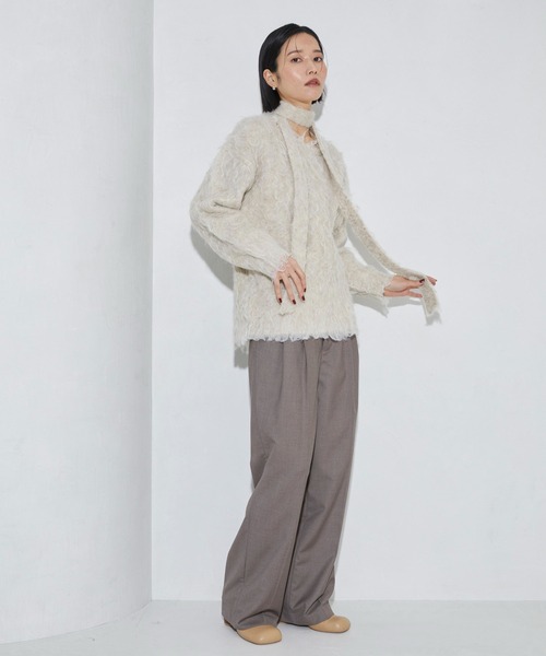 Firsthand（ファーストハンド）の「Firsthand/ファーストハンド タイ付きシャギーニット（ニット/セーター・レディース・ブラック/ベージュ・FREE）」の17枚目の写真