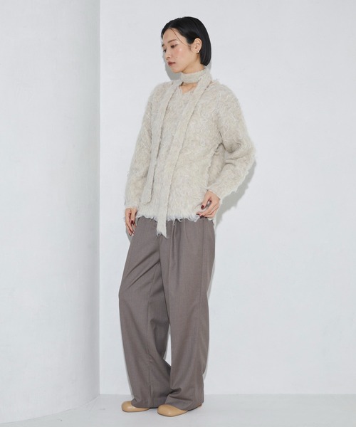 Firsthand（ファーストハンド）の「Firsthand/ファーストハンド タイ付きシャギーニット（ニット/セーター・レディース・ブラック/ベージュ・FREE）」の13枚目の写真