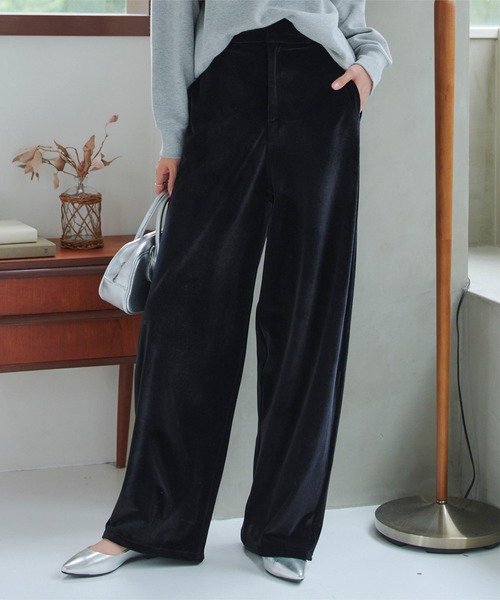 セール】選べるサイズ カーブすぎないベロアカーブパンツ（その他
