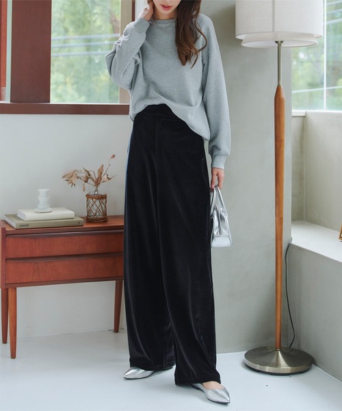 選べるサイズ カーブすぎないベロアカーブパンツ（その他パンツ