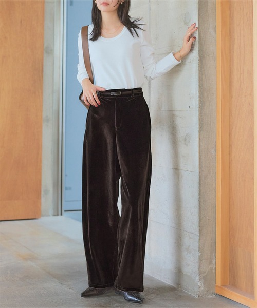 選べるサイズ カーブすぎないベロアカーブパンツ（その他パンツ