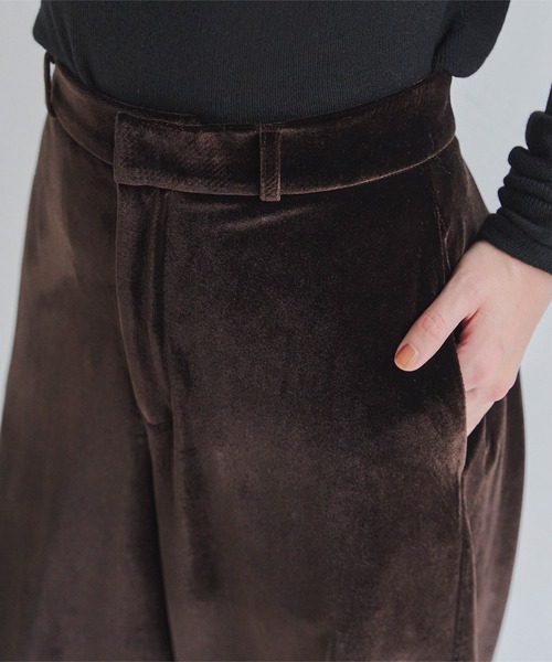 KOBE LETTUCE（コウベレタス）の「選べるサイズ カーブすぎないベロアカーブパンツ（その他パンツ・レディース・カーキ/ブラック/ダークブラウン/グレー・L/M/TM/PL/PM）」の14枚目の写真