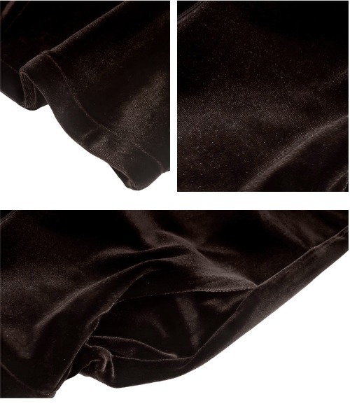 KOBE LETTUCE（コウベレタス）の「選べるサイズ カーブすぎないベロアカーブパンツ（その他パンツ・レディース・カーキ/ブラック/ダークブラウン/グレー・L/M/TM/PL/PM）」の18枚目の写真