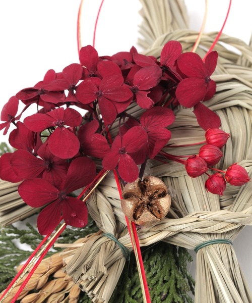 セール】ドライフラワーしめ縄 亀（インテリア雑貨）｜studio