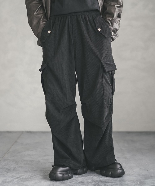 セール】knee tuck corduroy cargo pants / ニータックコーデュロイ