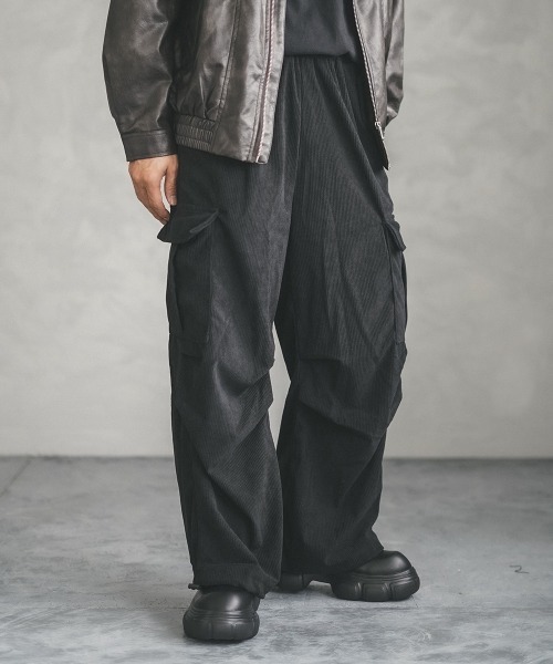 セール】knee tuck corduroy cargo pants / ニータックコーデュロイ