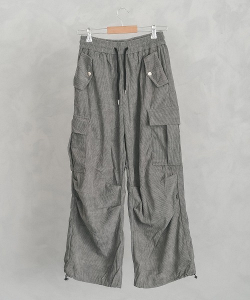 セール】knee tuck corduroy cargo pants / ニータック