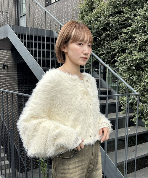 mline（エムライン）の「[mline]フェザーニットカーデ（ニット/セーター・レディース・アイボリー/ピンク/ライトグレー/ブルー/イエロー/ベージュ・FREE）」の12枚目の写真