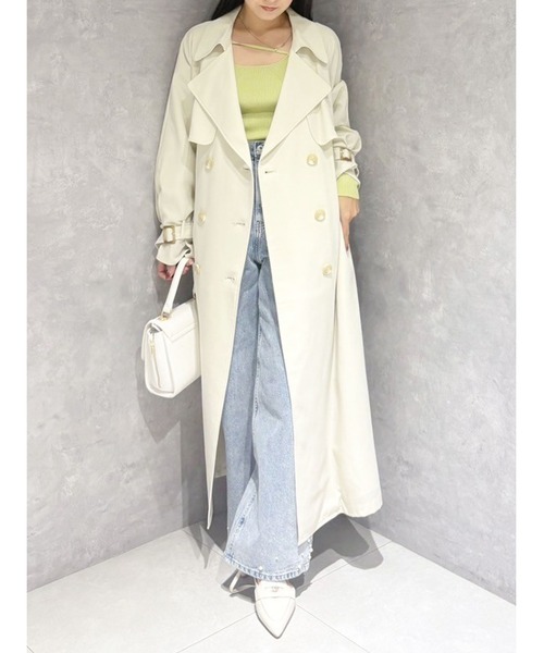 MERCURYDUO(マーキュリーデュオ)の「ベーシックトレンチコート(トレンチコート・レディース・アイボリー/ラベンダー/ライム/グレー/ベビーピンク・SMALL/LARGE/MEDIUM/X-SMALL)」の8枚目の写真