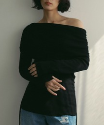 N WITH. | ウエストギャザーオフショルニット(ニット/セーター)