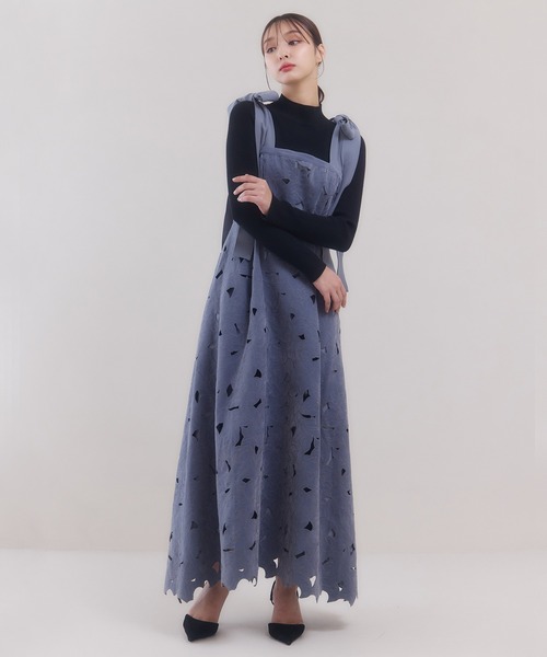 eimy istoire ベロアワンピース セール】ベロアカットワークワンピース（ワンピース）｜EIMY