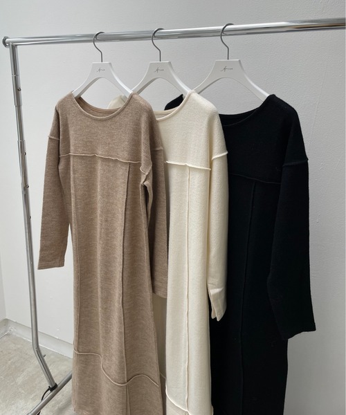 Amiur(エミレ)の「round neck relax touch ops / ラウンドネックリラックスタッチワンピース(ワンピース・レディース・ブラック/アイボリー/ベージュ・FREE)」の17枚目の写真