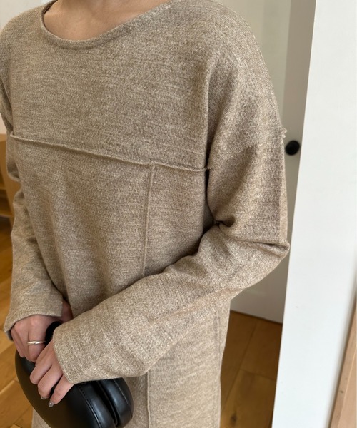 Amiur(エミレ)の「round neck relax touch ops / ラウンドネックリラックスタッチワンピース(ワンピース・レディース・ブラック/アイボリー/ベージュ・FREE)」の12枚目の写真