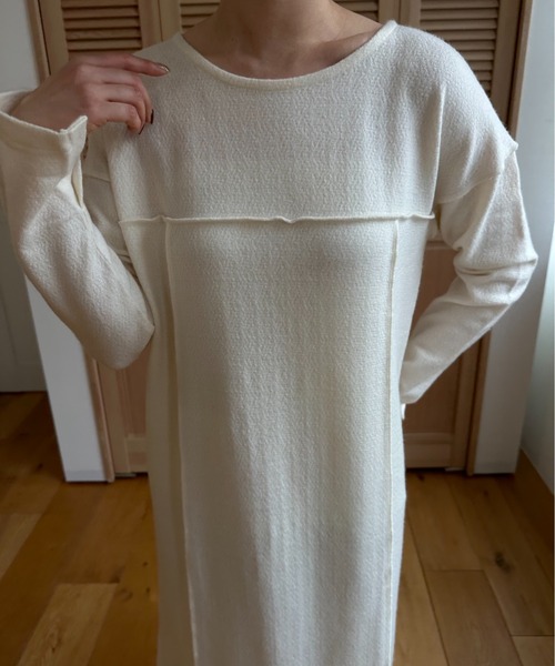 Amiur(エミレ)の「round neck relax touch ops / ラウンドネックリラックスタッチワンピース(ワンピース・レディース・ブラック/アイボリー/ベージュ・FREE)」の7枚目の写真