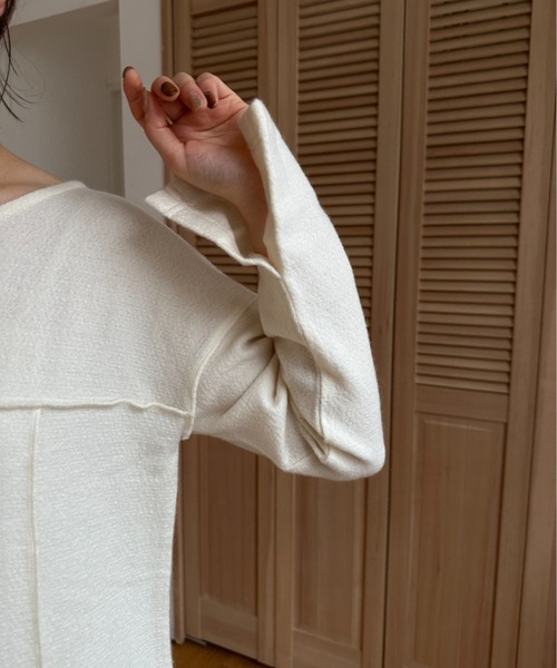 Amiur(エミレ)の「round neck relax touch ops / ラウンドネックリラックスタッチワンピース(ワンピース・レディース・ブラック/アイボリー/ベージュ・FREE)」の8枚目の写真