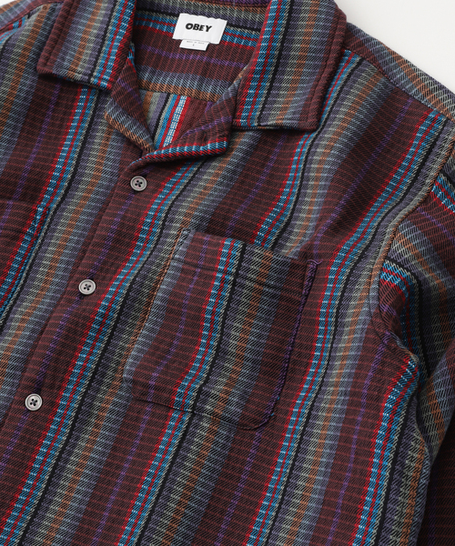 OBEY(オベイ)の「OBEY / オベイ WANDERER WOVEN(シャツ/ブラウス・メンズ・ボルドー・MEDIUM/LARGE)」の3枚目の写真