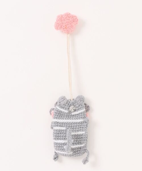 macaroni edge（マカロニエッジ）の「〈macaroni edge/マカロニエッジ〉毛糸のマスコット キーケース ネコ（キーケース/キーアクセサリー・レディース・ブラウン/グレー/ブラック・ONE SIZE）」の8枚目の写真