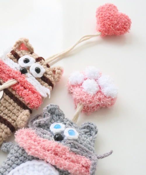 macaroni edge（マカロニエッジ）の「〈macaroni edge/マカロニエッジ〉毛糸のマスコット キーケース ネコ（キーケース/キーアクセサリー・レディース・ブラウン/グレー/ブラック・ONE SIZE）」の13枚目の写真