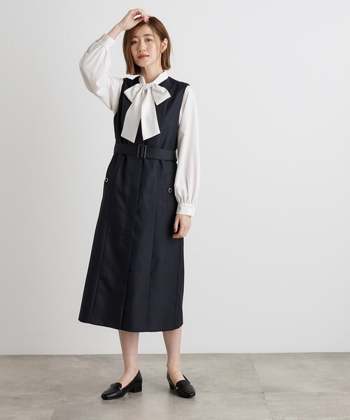 grove(グローブ)の「ジレ2WAYジャンドレ(ワンピース・レディース・ネイビー/ベージュ/グレー・03/02/01/04/05)」の10枚目の写真