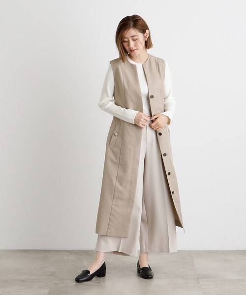 grove(グローブ)の「ジレ2WAYジャンドレ(ワンピース・レディース・ネイビー/ベージュ/グレー・03/02/01/04/05)」の18枚目の写真