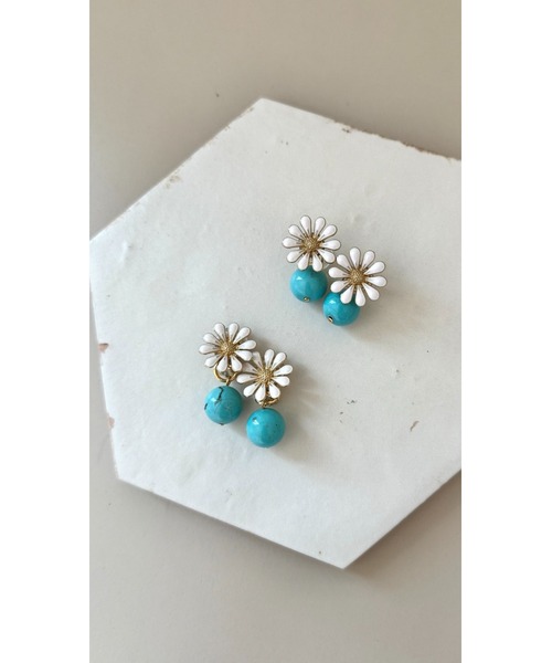 tone（トーン）の「【Agaro】No.263p　フラワー　天然石　ピアスアレルギー対応　サージカルステンレス(MA)（ピアス（両耳用）・レディース・その他3/イエロー/ブラック/グリーン/その他5/その他6/その他2/ブラウン/その他7/その他8/その他9/その他10/その他11・FREE）」の11枚目の写真