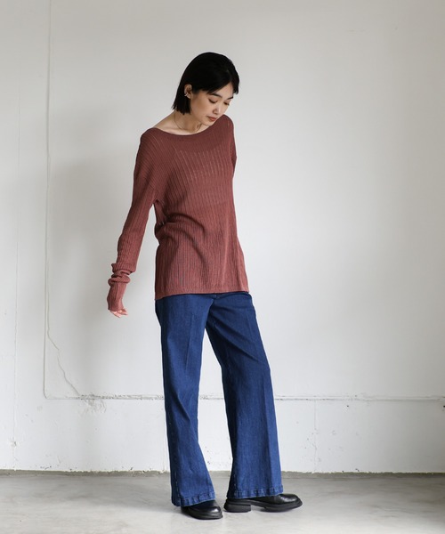 select MOCA Et(セレクトモカエト)の「【Et】Semi-Flared Denim Pants(デニムパンツ・レディース・ブラック/インディゴブルー・LARGE/MEDIUM)」の21枚目の写真