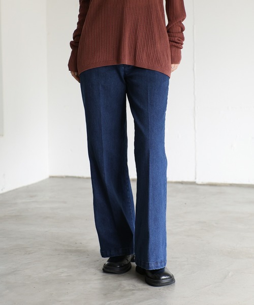 select MOCA Et(セレクトモカエト)の「【Et】Semi-Flared Denim Pants(デニムパンツ・レディース・ブラック/インディゴブルー・LARGE/MEDIUM)」の18枚目の写真