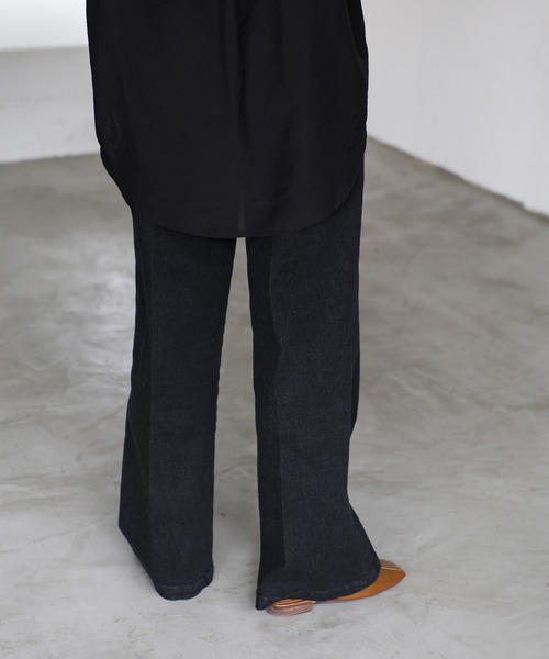 select MOCA Et(セレクトモカエト)の「【Et】Semi-Flared Denim Pants(デニムパンツ・レディース・ブラック/インディゴブルー・LARGE/MEDIUM)」の6枚目の写真