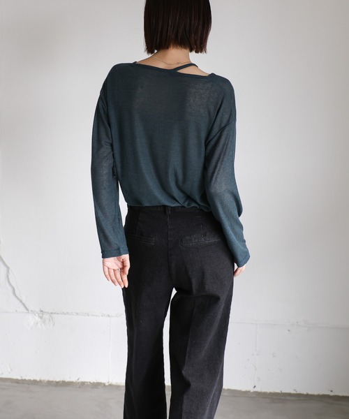 select MOCA Et(セレクトモカエト)の「【Et】Semi-Flared Denim Pants(デニムパンツ・レディース・ブラック/インディゴブルー・LARGE/MEDIUM)」の15枚目の写真